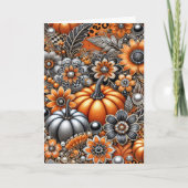 ハロウィンカボチャ不気味シーズングリーティングカード カード (正面)