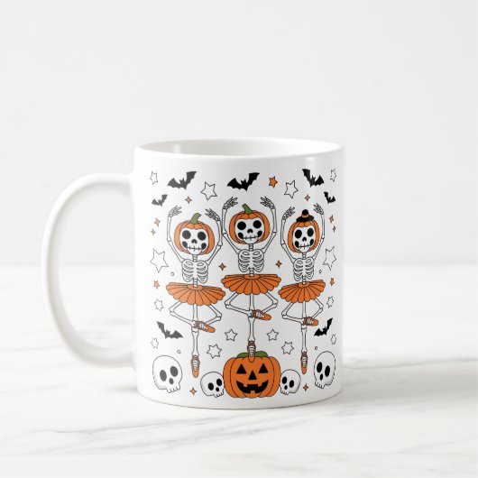 ハロウィンカボチャ不気味ンダンスシップfor the season コーヒーマグカップ (左)