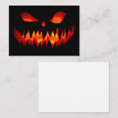ハロウィンカボチャ不気味怖いホラーオレンジ ノートカード (正面/裏面)