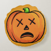 ハロウィンカボチャ丸い枕1 ラウンドクッション (裏面)