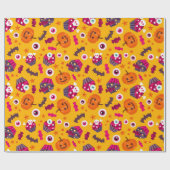 ハロウィンカボチャ及び眼球 ラッピングペーパー (フラット)