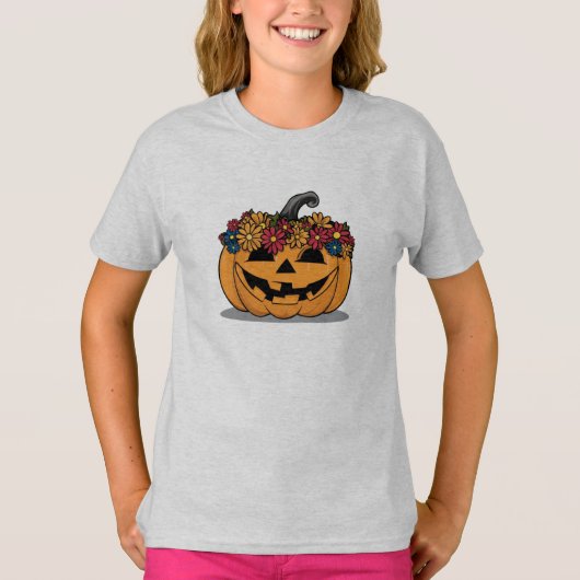 ハロウィンカボチャ子供へシャツ Tシャツ (正面)