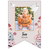 ハロウィンカボチャ幽霊誕生日写真 バンティングフラッグ (第2の旗)