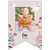 ハロウィンカボチャ幽霊誕生日写真 バンティングフラッグ (第1の旗)
