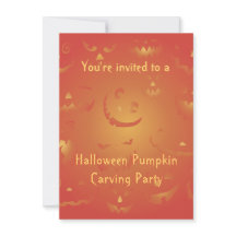 ハロウィンカボチャ彫りパーティの招待状