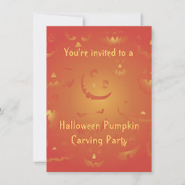 ハロウィンカボチャ彫りパーティの招待状 招待状