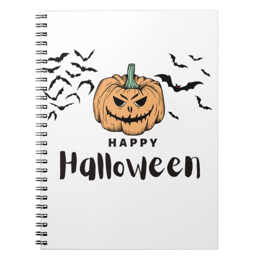 ハロウィンカボチャ彫りパーティー秋 おもしろい ノートブック (正面)