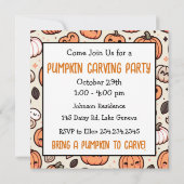 ハロウィンカボチャ彫りパーティー 招待状 (裏面)