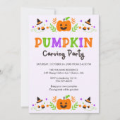 ハロウィンカボチャ彫りパーティー 招待状 (正面)