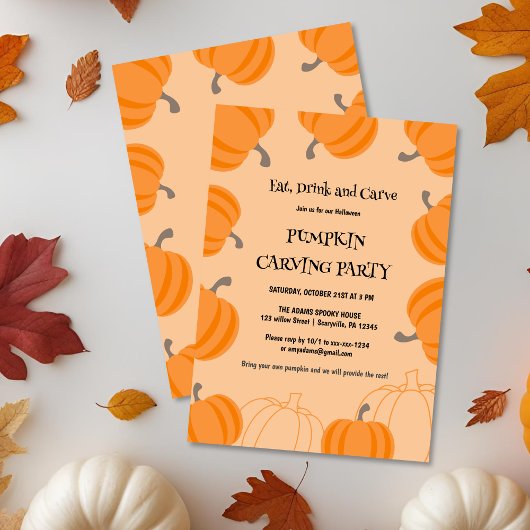 ハロウィンカボチャ彫りパーティー 招待状