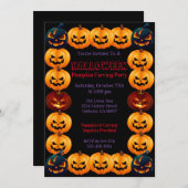 ハロウィンカボチャ彫りパーティー 招待状 (正面/裏面)