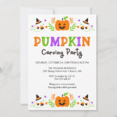 ハロウィンカボチャ彫りパーティー 招待状 (正面)