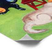 ハロウィンカボチャ彫りラブラドール作品 ポスター (角)