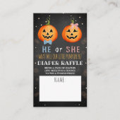 ハロウィンカボチャ性別リビールパーティーおむつ エンクロージャーカード (正面)