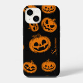 ハロウィンカボチャ柄の電話14ケース iPhoneケース (裏面)