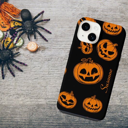 ハロウィンカボチャ柄の電話14ケース iPhoneケース