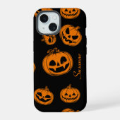 ハロウィンカボチャ柄の電話15ケース iPhone 15ケース (裏面)