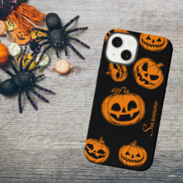 ハロウィンカボチャ柄の電話15ケース iPhone 15ケース