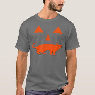 ハロウィンカボチャ猫ジャッコランタン不気味おもしろい Tシャツ