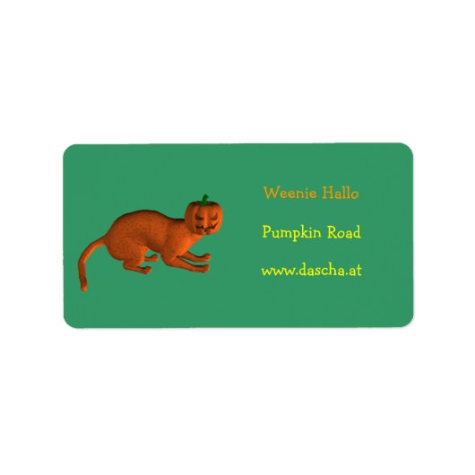 ハロウィンカボチャ猫 ラベル (正面)