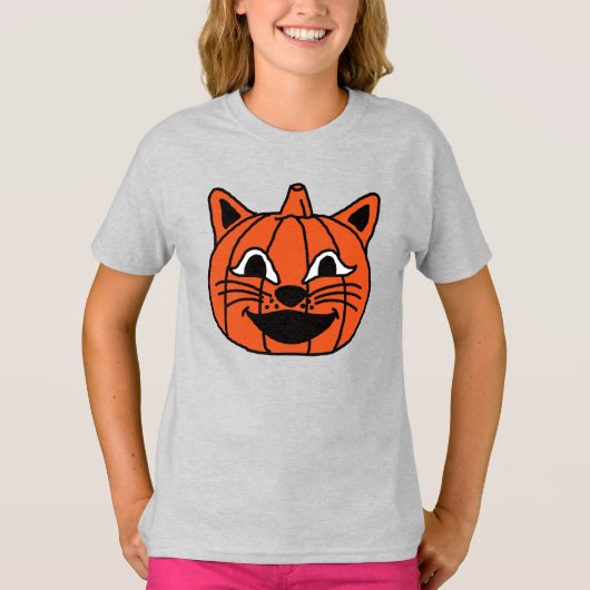 ハロウィンカボチャ猫 Tシャツ (正面)