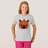 ハロウィンカボチャ猫 Tシャツ (正面フル)