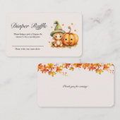 ハロウィンカボチャ秋ベビーおむつラッフル エンクロージャーカード (正面/裏面)