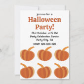 ハロウィンカボチャ秋秋ハロウィーン 招待状 (正面)