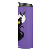 ハロウィンカボチャ紫色の黒猫 タンブラー (回転右)