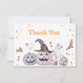 ハロウィンカボチャ赤ちゃんシャワーサンキューカード 招待状 (正面)