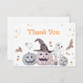 ハロウィンカボチャ赤ちゃんシャワーサンキューカード 招待状 (正面/裏面)