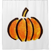 ハロウィンカボチャ鉛筆スケッチカボチャ シャワーカーテン (正面)