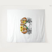 ハロウィンカボチャ音楽シンボルミュージック先生 タペストリー (正面(横))