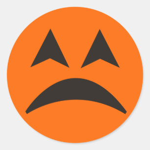 ハロウィンカボチャ顔ステッカー10 ラウンドシール