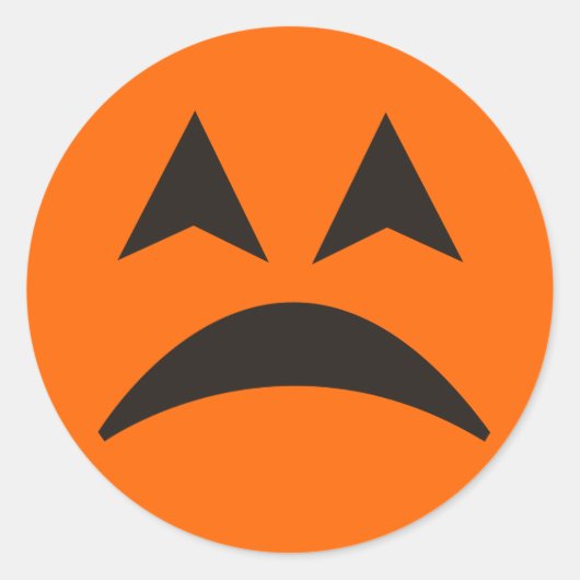 ハロウィンカボチャ顔ステッカー10 ラウンドシール (正面)