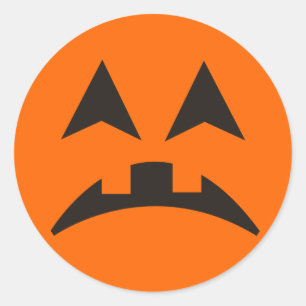 ハロウィンカボチャ顔ステッカー11 ラウンドシール