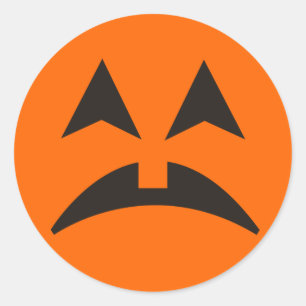 ハロウィンカボチャ顔ステッカー12 ラウンドシール