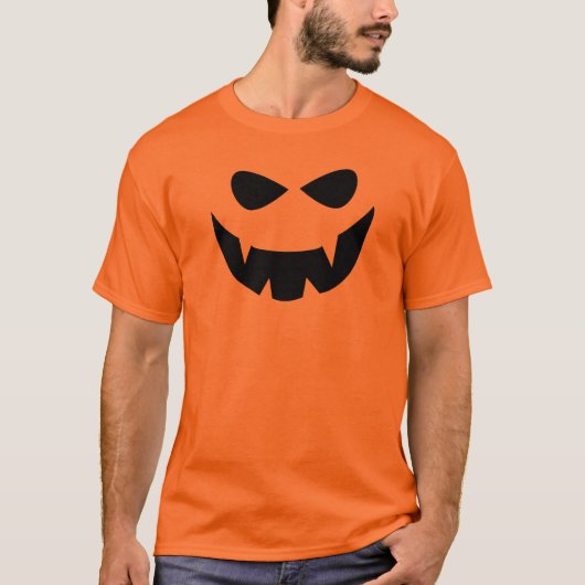 ハロウィンカボチャ顔ハロウィーンのカボチャのちょうちんTシャツ Tシャツ (正面)
