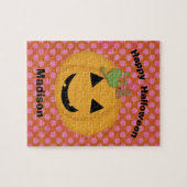 ハロウィンカボチャ顔パーソナライズされたキッズパズル ジグソーパズル (横)