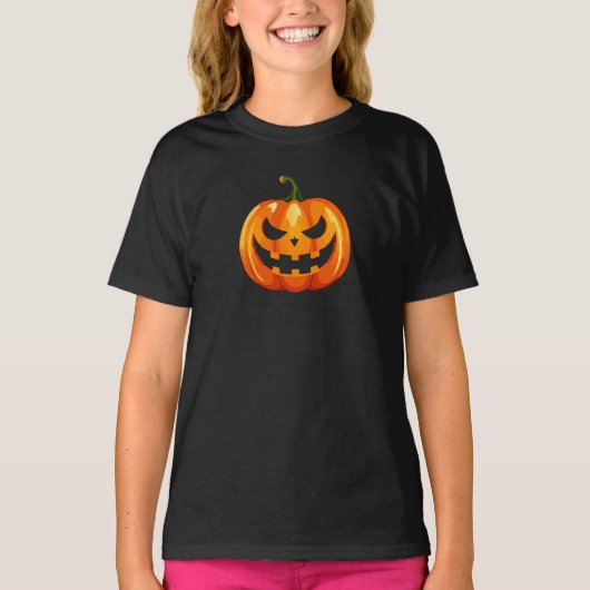 ハロウィンカボチャ顔ホラー Tシャツ (正面)