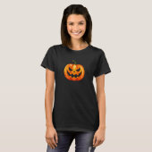 ハロウィンカボチャ顔ホラー Tシャツ (正面フル)
