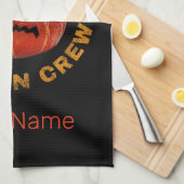 ハロウィンカボチャ顔レトロ衣装サンクスギビング キッチンタオル (四つ折り)