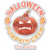 ハロウィンカボチャ顔レトロ衣装サンクスギビング シール (正面)