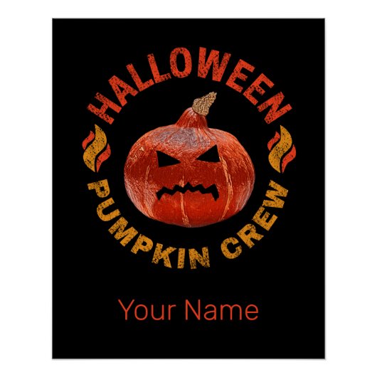 ハロウィンカボチャ顔レトロ衣装サンクスギビング ポスター (正面)