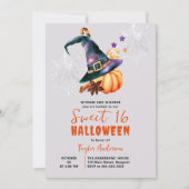 ハロウィンカボチャ魔女キャンディ幽霊かわいい甘い16 招待状 (正面)