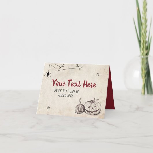 ハロウィンカボチャ魔法折り畳み式テーブルテントカード サンキューカード (正面)