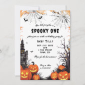 ハロウィンカボチャ1歳の誕生日パーティの招待状 招待状 (正面)
