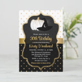 ハロウィンカボチャ&ウィッチハットバースデーパーティー 招待状 (スタンド正面)