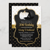 ハロウィンカボチャ&ウィッチハットバースデーパーティー 招待状 (正面/裏面)