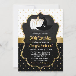 ハロウィンカボチャ&ウィッチハットバースデーパーティー 招待状